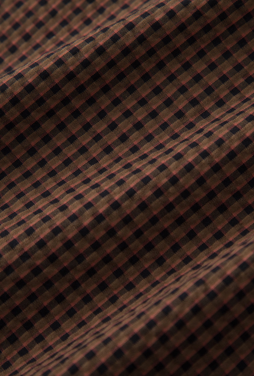 Petite Studio's Finn Cotton Scarf Shirt in Brown 