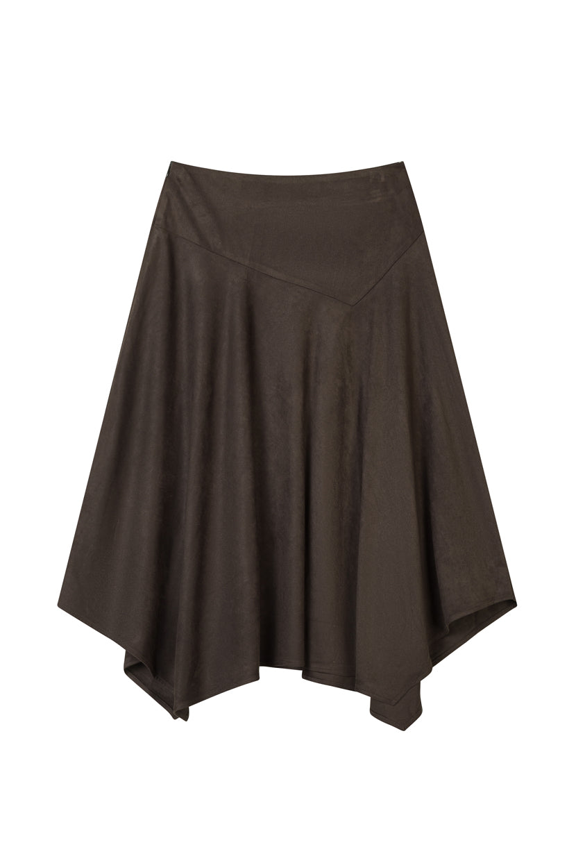 Petite Studio's Wyatt Wool Skirt in Chocolate