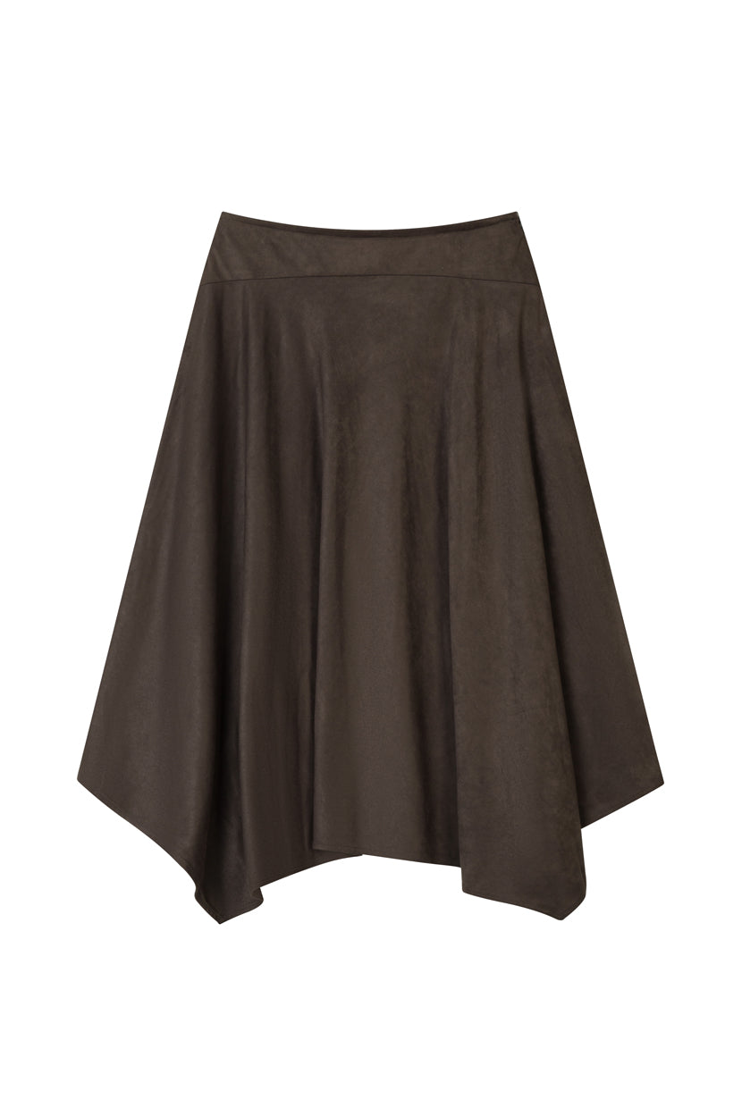 Petite Studio's Wyatt Wool Skirt in Chocolate