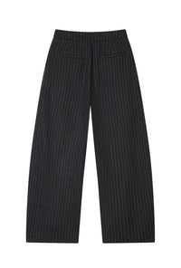 Petite Studio's Natalia Wool Pants in Charcoal Striped