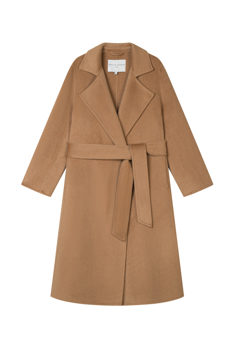 Petite Studio's Ulysses Double-Faced Cashmere Coat in Camel