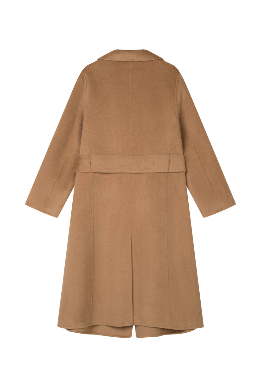 Petite Studio's Ulysses Double-Faced Cashmere Coat in Camel