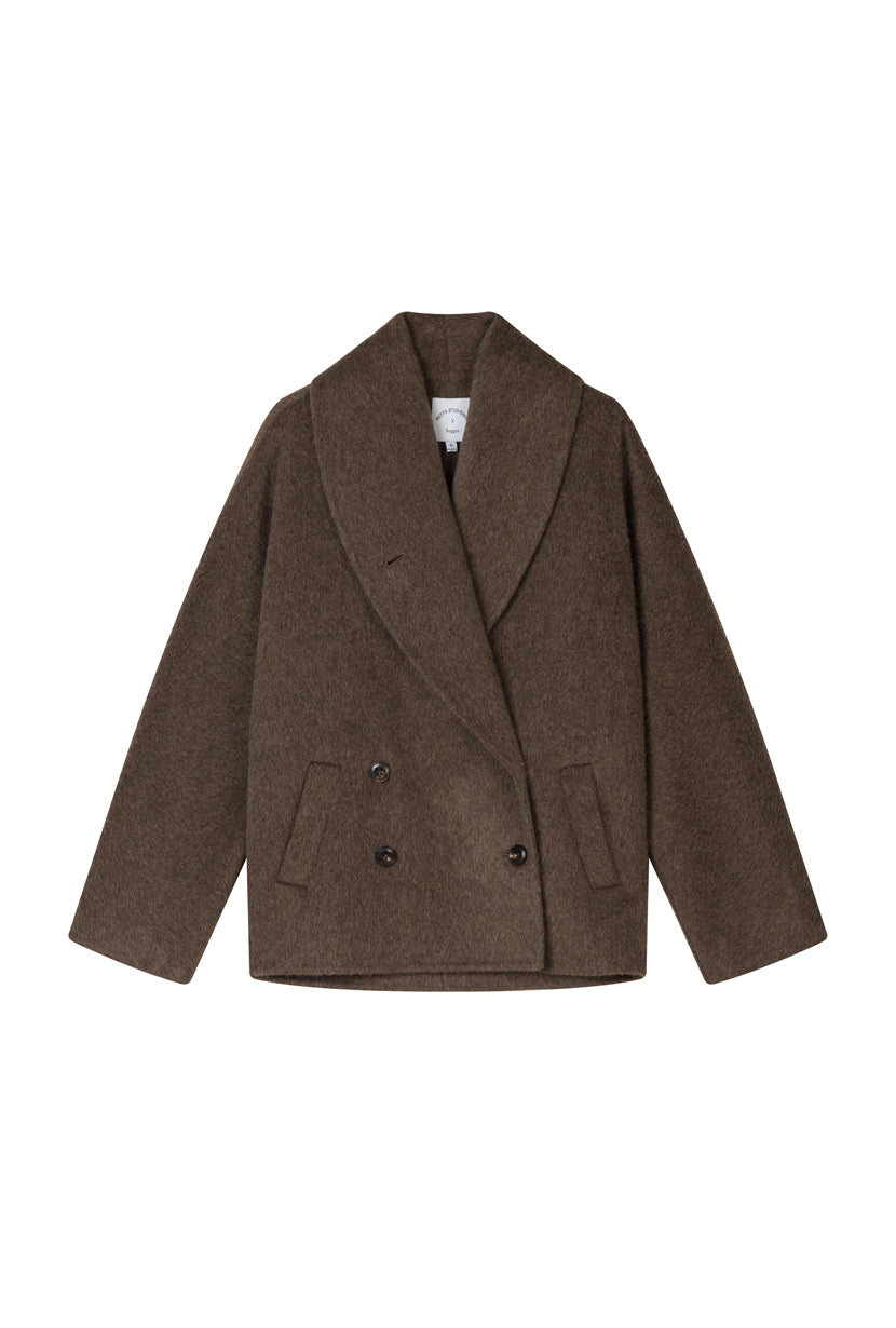 Petite Studio's Gabriene Wool Coat in Mocha