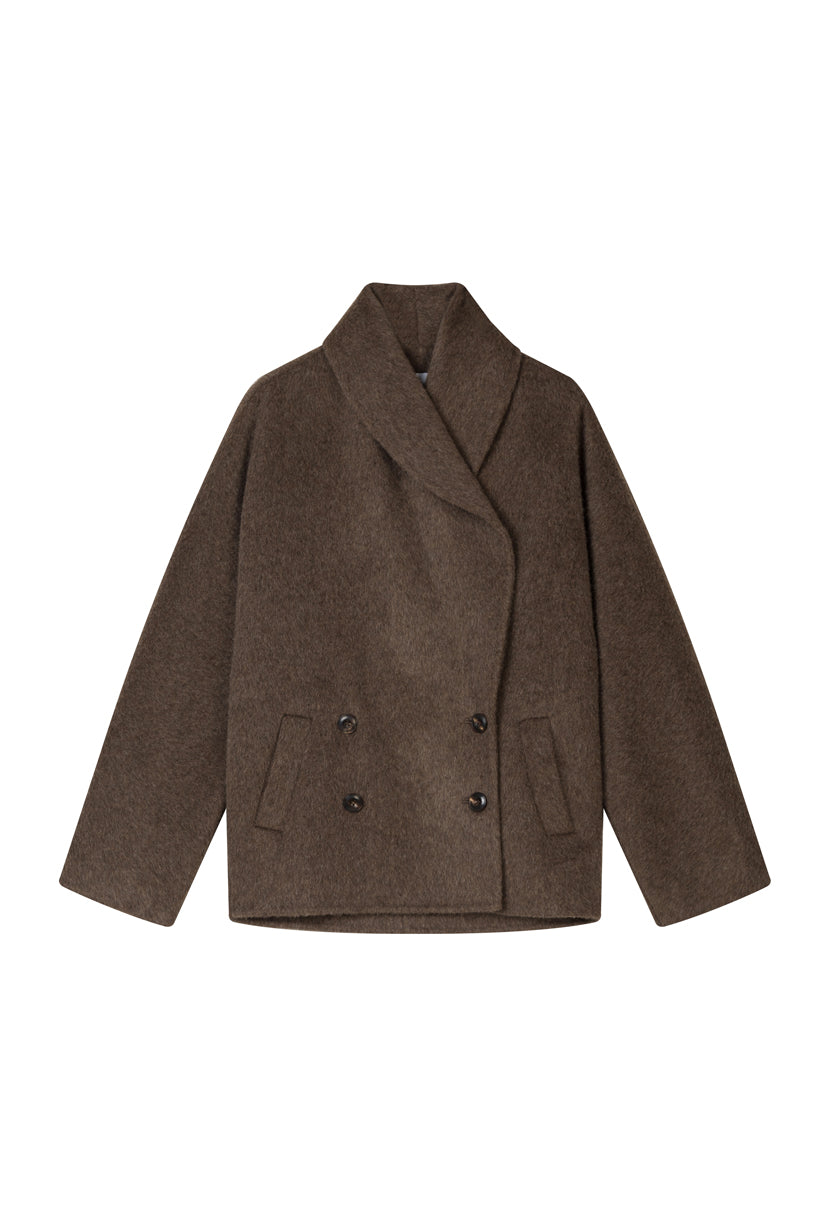 Petite Studio's Gabriene Wool Coat in Mocha