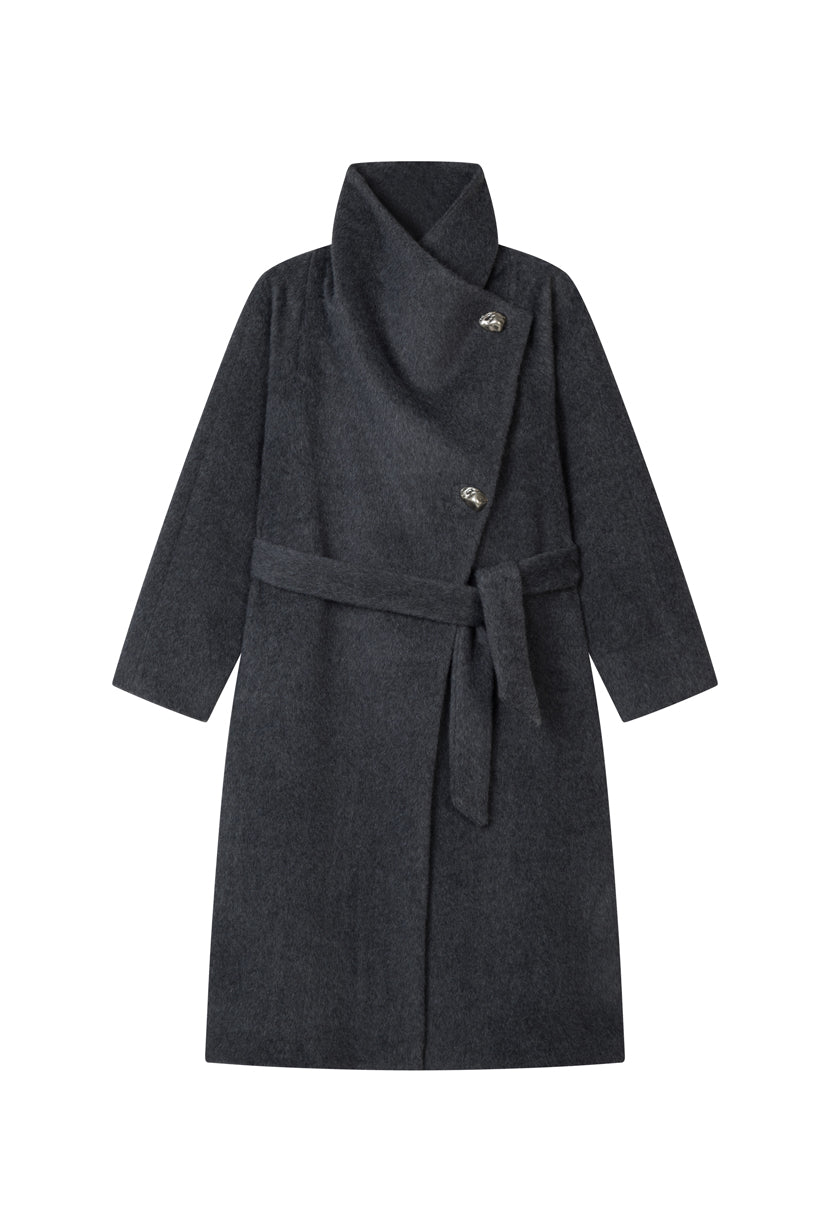 Petite Studio's Daniela Wool Coat in Charcoal 