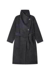 Petite Studio's Daniela Wool Coat in Charcoal 