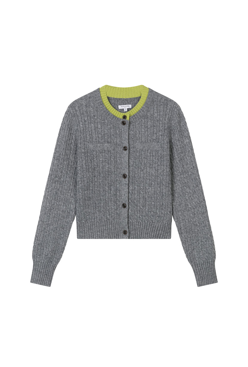 Petite Studio's Carmina Wool Cardigan in Grey - Petite Clothing