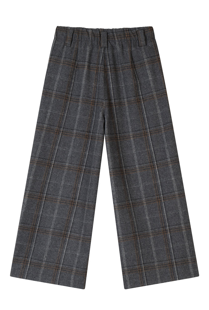 Petite Studio's Parker Cropped Wool Pants in Grey Plaid