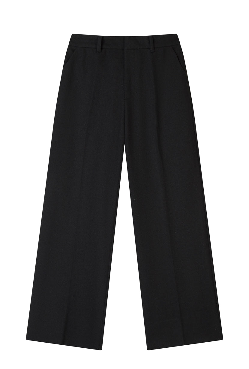 Petite Studio's Dylan Straight Wool Pants in Black