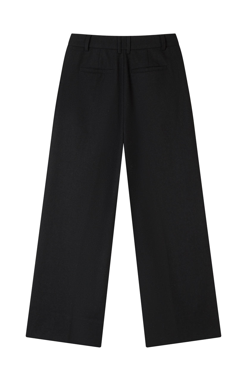 Petite Studio's Dylan Straight Wool Pants in Black