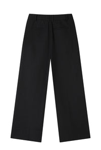 Petite Studio's Dylan Straight Wool Pants in Black