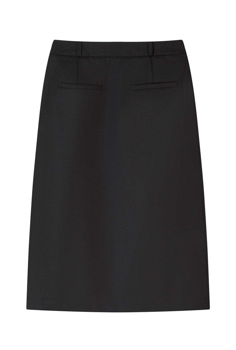 Petite Studio's Rocco Wool Midi Skirt in Black