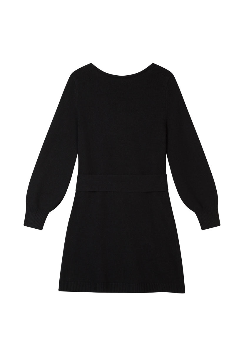 Petite Studio's Galvin Wool Knit Sheath Mini Dress in Black