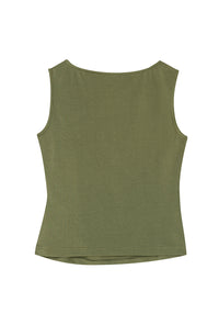 Petite Studio's Elyse Jersey Top in Moss Green