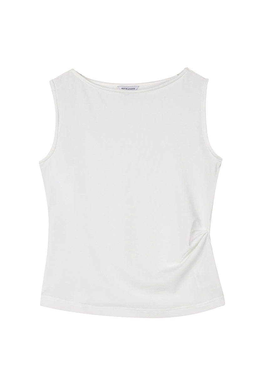 Petite Studio's Elyse Jersey Top in White 