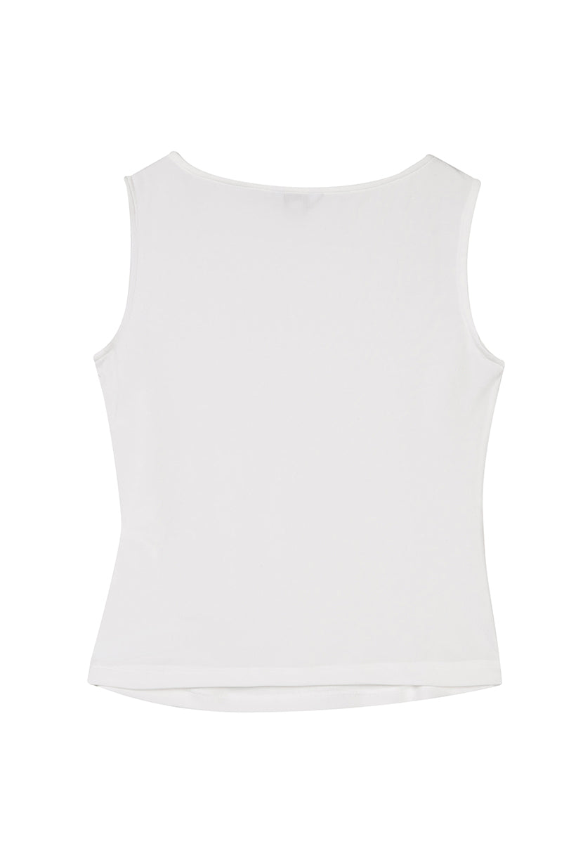 Petite Studio's Elyse Jersey Top in White 