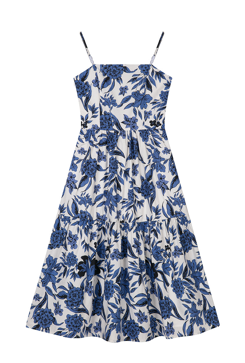 Petite Studio's Finch Cotton Dress in Blue Floral