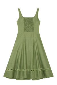Petite Studio's Fenton Panel Linen Dress in Green