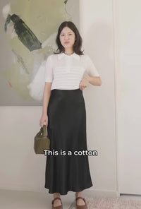 Measurements for Shea Cotton Blend Knit Top in White
