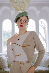 Petite Studio's oversized Lexi Wool Sweater in white & beige