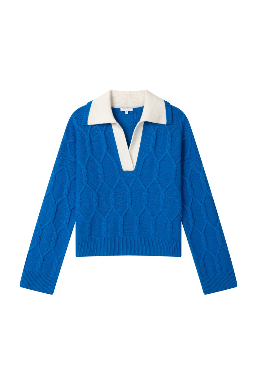 Petite Studio's Canyon Cashmere Blend Sweater in Classic Blue