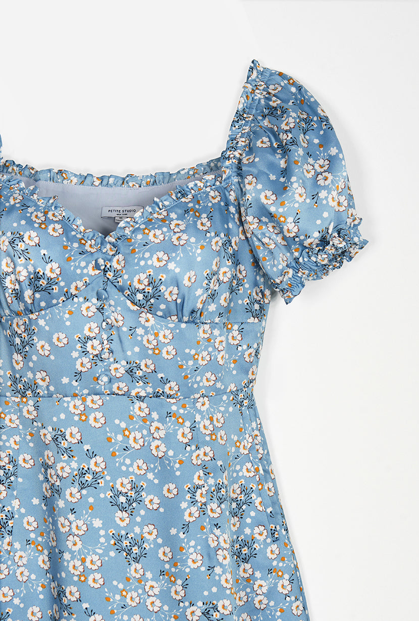 Maisy Dress - Blue Floral – Petite Studio