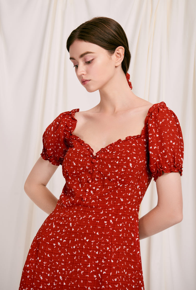 Petite Studio's Summer Maisy Dress in Red Print 