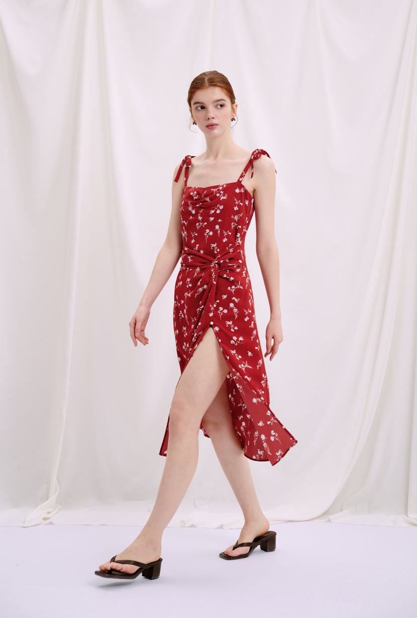 Petite Studio's Lorraine Summer Dress in Red Floral - Women's Fashion