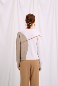 Petite Studio's oversized Lexi Wool Sweater in white & beige