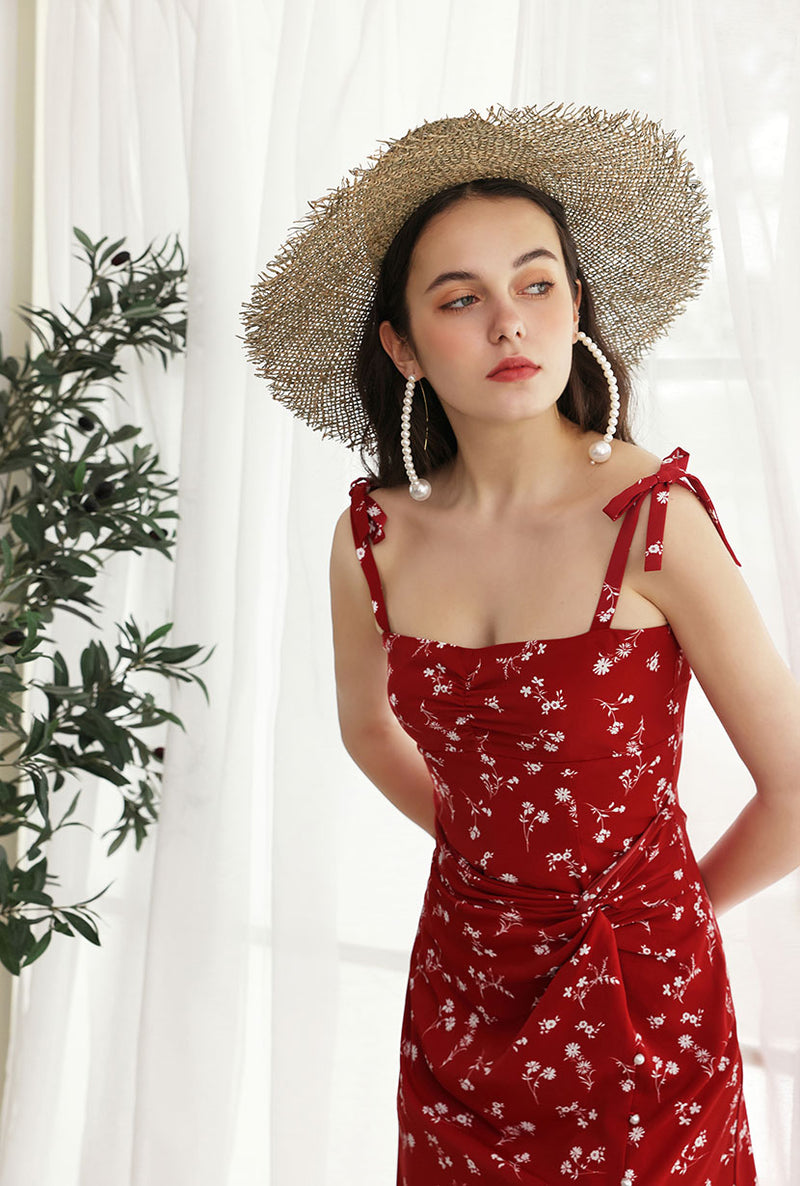 Petite Studio's Lorraine Summer Dress in Red Floral - Women's Fashion
