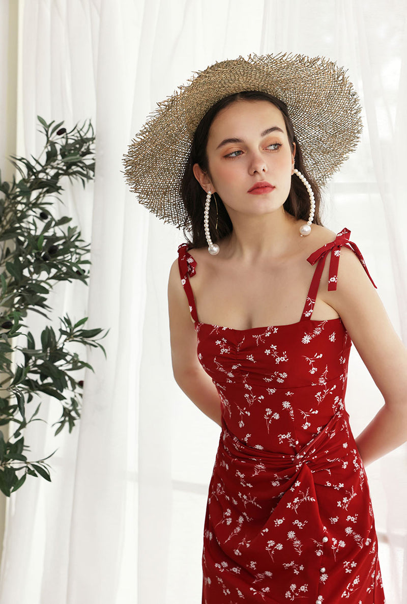 Petite Studio's Summer Lorraine Dress in red floral