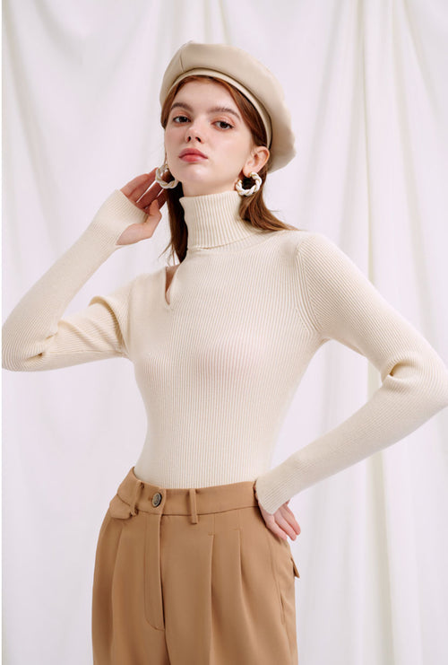 Leather Beret - Ivory