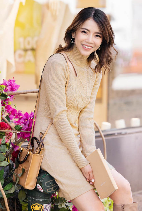 Petite Studio's Saffron Dress in Latte