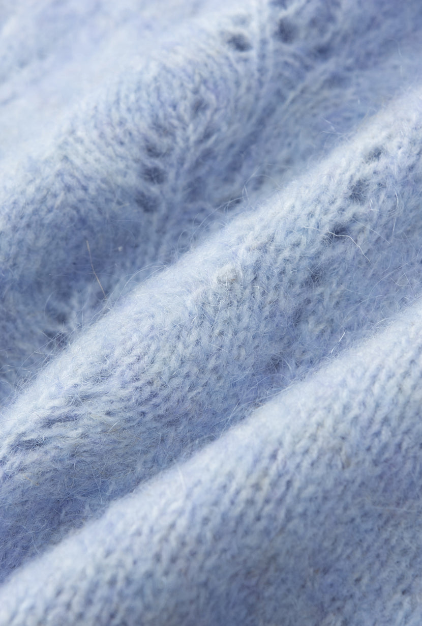 Petite Studio's Paisley Mohair Sweater in Dusty Blue
