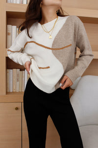 Petite Studio's oversized Lexi Wool Sweater in white & beige