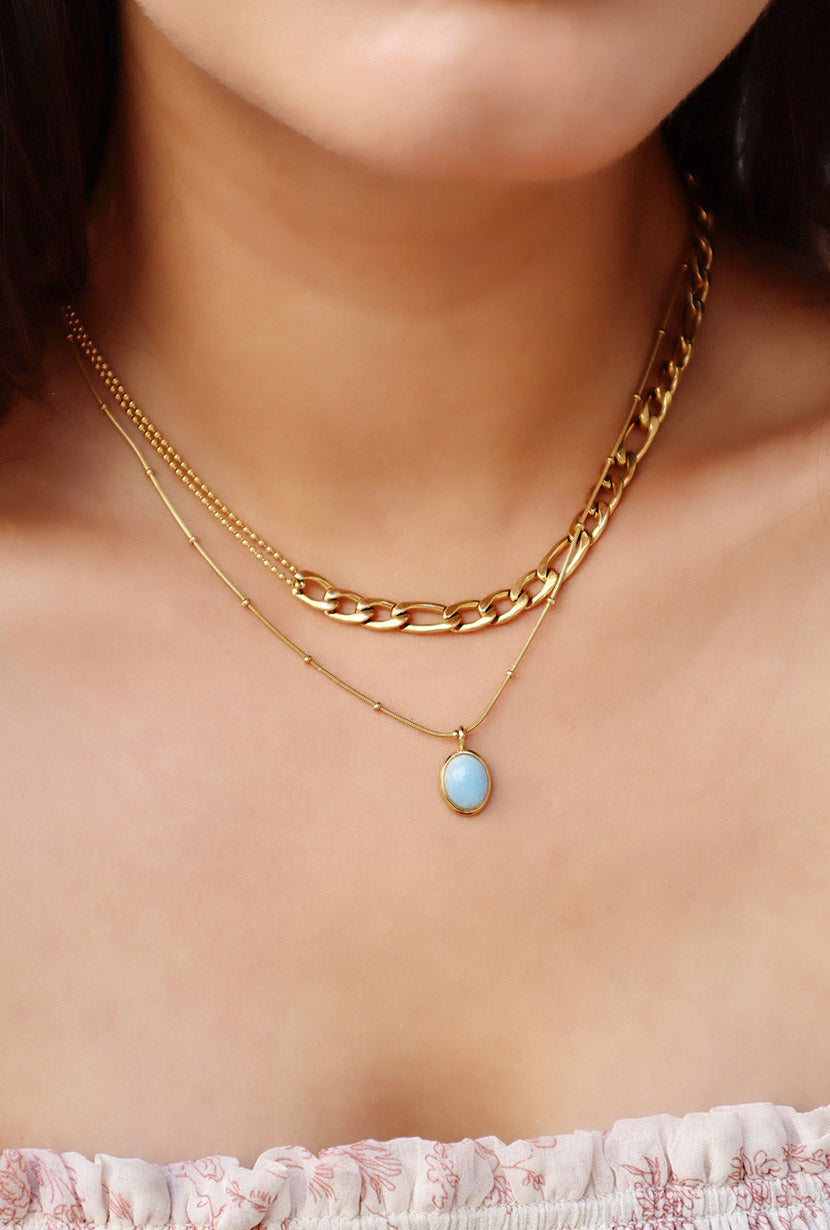Petite Studio's Aquamarine Pendant Necklace