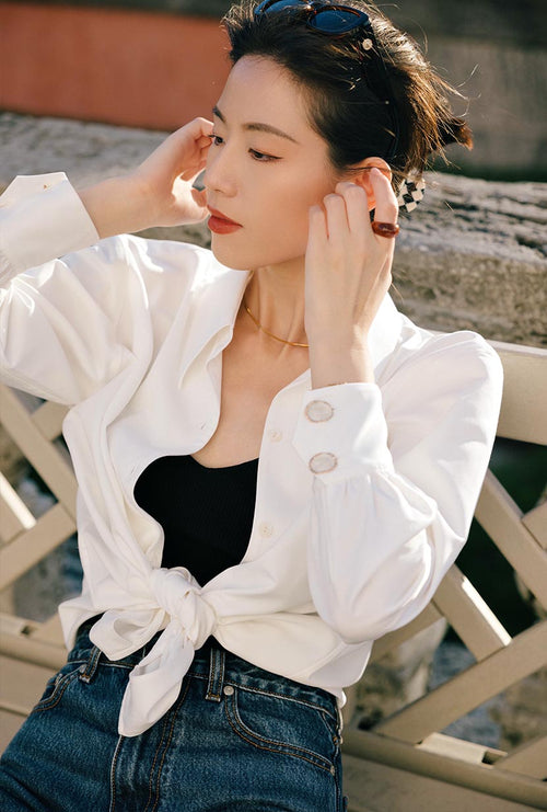Petite Studio's Valeria Blouse in Ivory