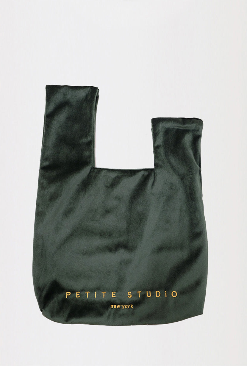 Velvet Hand Bag - Forest Green