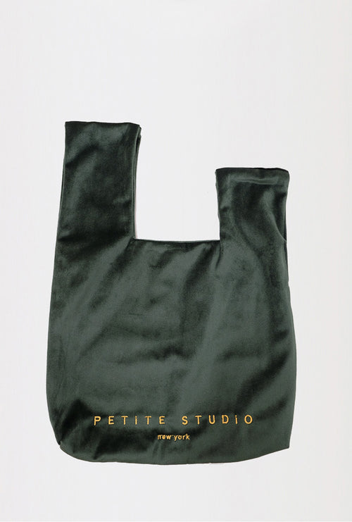 Velvet Hand Bag - Forest Green - Petite Studio NYC